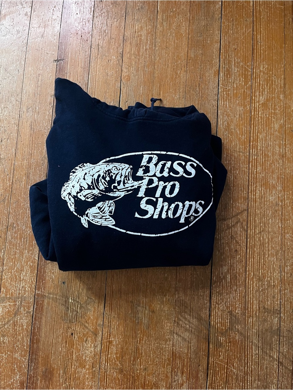 Bass Pro Shops Navy Hoodie with White Logo